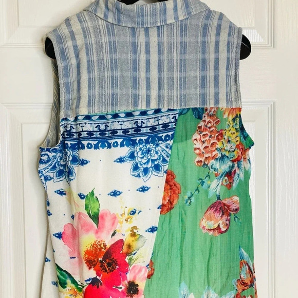 Soft Surroundings sleeveless flora boho button front maxi dress Sz Small - Picture 7 of 12